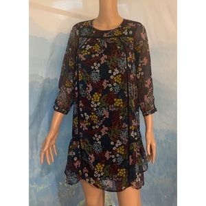 LOFT Flowy Floral Dress size XSP xs petite boho